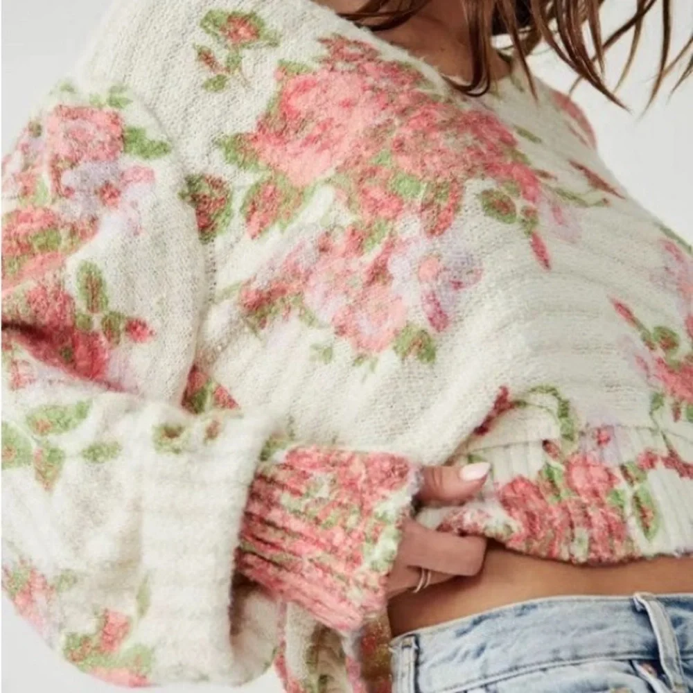 Free People Bed of Roses Sweater SZ M - Picture 6 of 11